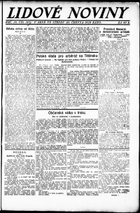 Lidov noviny z 23.6.1920, edice 1, strana 1