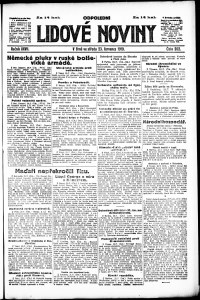 Lidov noviny z 23.7.1919, edice 2, strana 1
