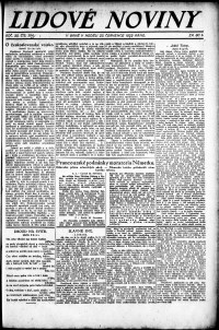 Lidov noviny z 23.7.1922, edice 1, strana 1