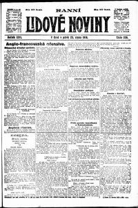 Lidov noviny z 23.8.1918, edice 1, strana 1