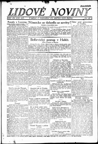 Lidov noviny z 23.8.1920, edice 1, strana 1