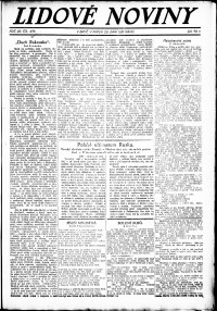 Lidov noviny z 23.9.1921, edice 1, strana 1
