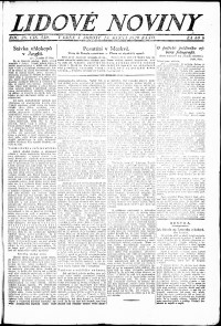 Lidov noviny z 23.10.1920, edice 1, strana 1