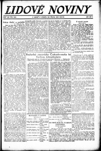 Lidov noviny z 23.10.1921, edice 1, strana 1
