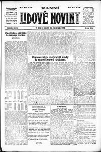Lidov noviny z 23.11.1919, edice 1, strana 1