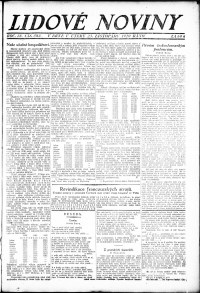 Lidov noviny z 23.11.1920, edice 1, strana 1
