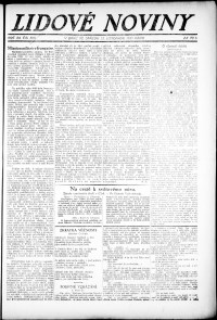 Lidov noviny z 23.11.1921, edice 1, strana 1