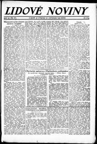 Lidov noviny z 23.11.1922, edice 1, strana 1