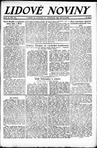 Lidov noviny z 23.11.1922, edice 2, strana 1