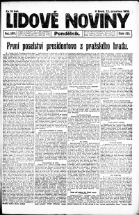 Lidov noviny z 23.12.1918, edice 1, strana 1