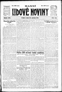 Lidov noviny z 23.12.1919, edice 1, strana 1