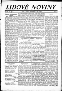 Lidov noviny z 23.12.1923, edice 1, strana 1