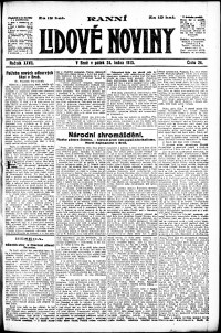 Lidov noviny z 24.1.1919, edice 1, strana 1