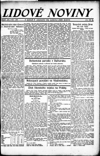 Lidov noviny z 24.1.1920, edice 1, strana 1