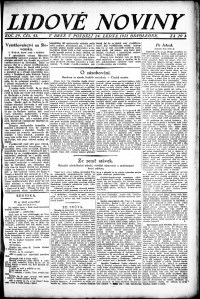 Lidov noviny z 24.1.1921, edice 3, strana 1