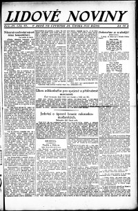 Lidov noviny z 24.2.1921, edice 1, strana 1