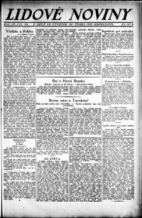 Lidov noviny z 24.2.1921, edice 3, strana 1