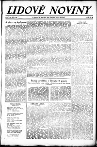 Lidov noviny z 24.2.1922, edice 1, strana 1