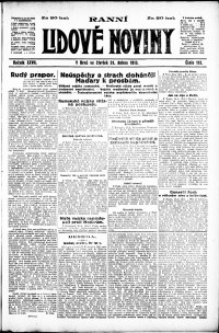 Lidov noviny z 24.4.1919, edice 1, strana 1
