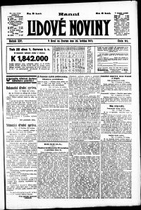Lidov noviny z 24.5.1917, edice 1, strana 1