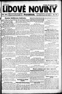 Lidov noviny z 24.6.1918, edice 1, strana 1