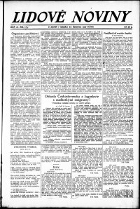 Lidov noviny z 24.6.1923, edice 1, strana 1