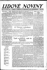 Lidov noviny z 24.7.1920, edice 2, strana 1