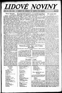 Lidov noviny z 24.8.1921, edice 1, strana 1
