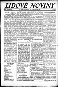 Lidov noviny z 24.8.1922, edice 1, strana 1