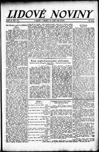 Lidov noviny z 24.9.1922, edice 1, strana 1