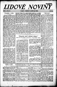 Lidov noviny z 24.9.1923, edice 1, strana 1