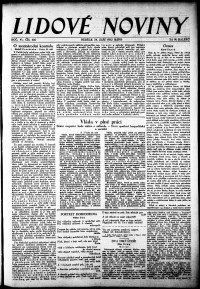 Lidov noviny z 24.9.1933, edice 1, strana 1
