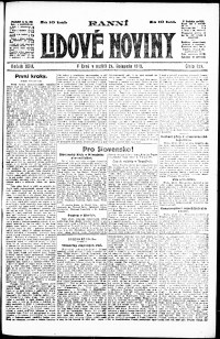 Lidov noviny z 24.11.1918, edice 1, strana 1