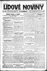 Lidov noviny z 24.11.1919, edice 1, strana 1