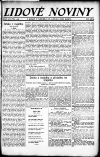 Lidov noviny z 25.1.1920, edice 1, strana 1