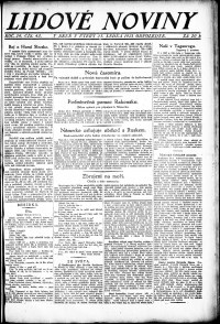 Lidov noviny z 25.1.1921, edice 1, strana 1