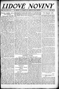 Lidov noviny z 25.1.1921, edice 2, strana 1