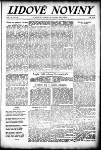 Lidov noviny z 25.1.1922, edice 1, strana 1
