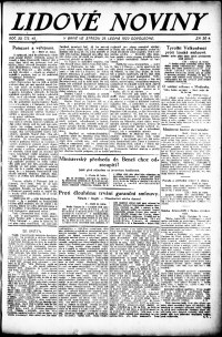 Lidov noviny z 25.1.1922, edice 2, strana 1