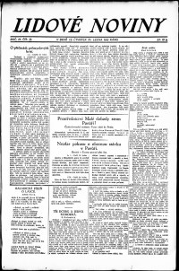 Lidov noviny z 25.1.1923, edice 1, strana 1