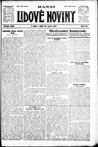 Lidov noviny z 25.2.1919, edice 1, strana 1