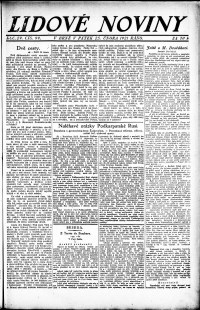 Lidov noviny z 25.2.1921, edice 1, strana 1