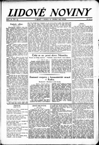 Lidov noviny z 25.2.1923, edice 1, strana 1