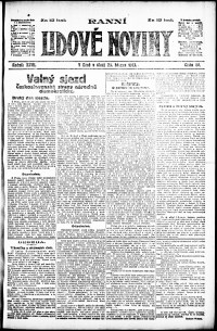 Lidov noviny z 25.3.1919, edice 1, strana 1