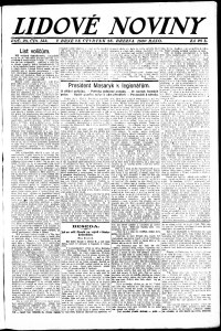 Lidov noviny z 25.3.1920, edice 1, strana 1