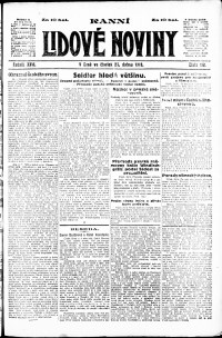 Lidov noviny z 25.4.1918, edice 1, strana 1