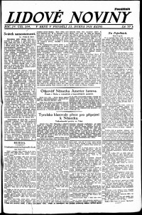 Lidov noviny z 25.4.1921, edice 1, strana 1