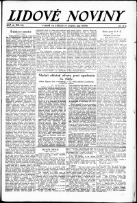 Lidov noviny z 25.4.1923, edice 1, strana 1