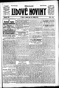 Lidov noviny z 25.5.1917, edice 1, strana 1