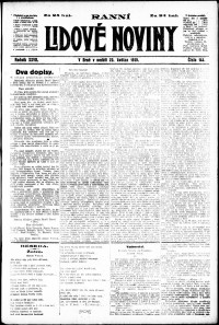 Lidov noviny z 25.5.1919, edice 1, strana 1